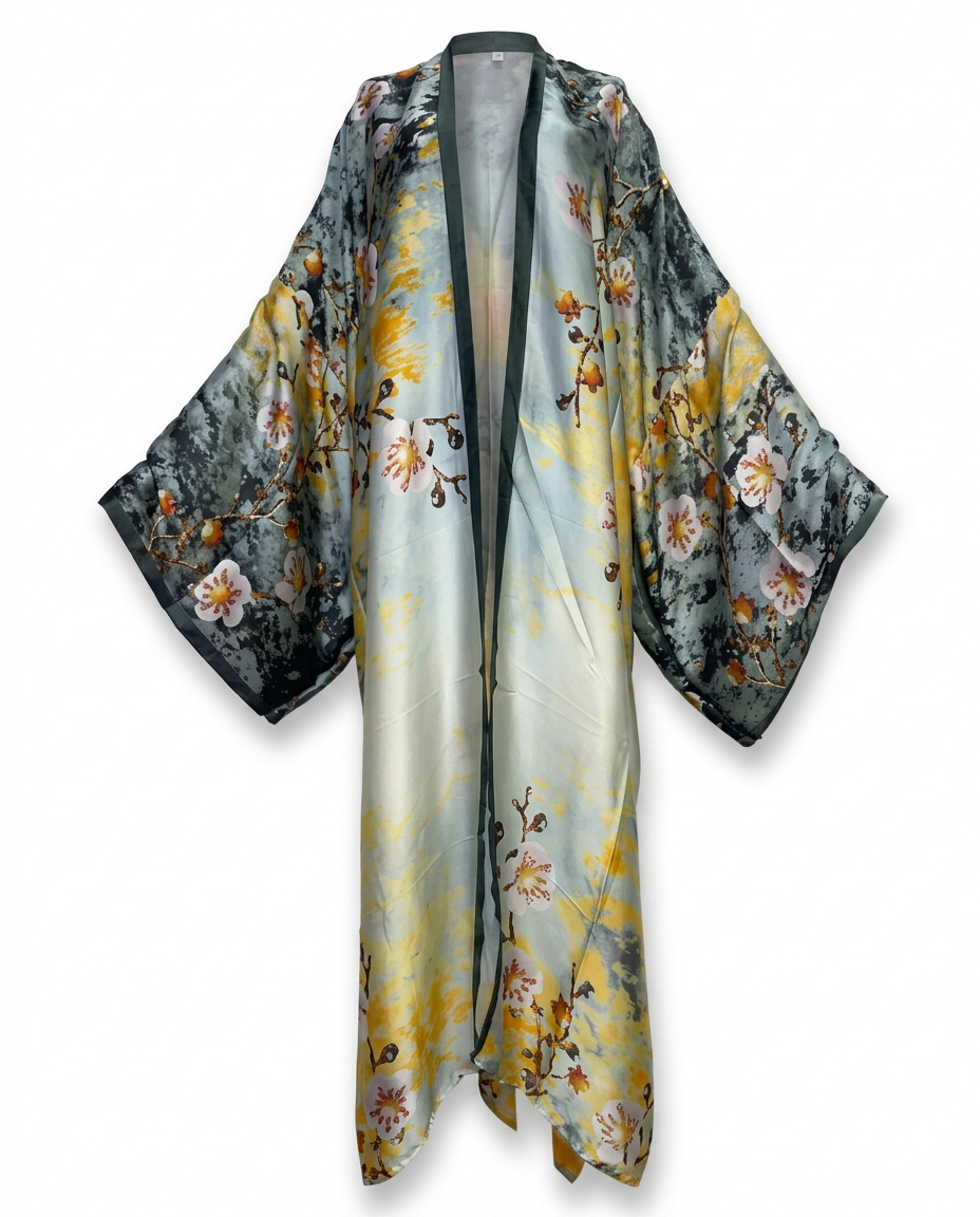 Limitless Printed Silk Feeling Kimono-1