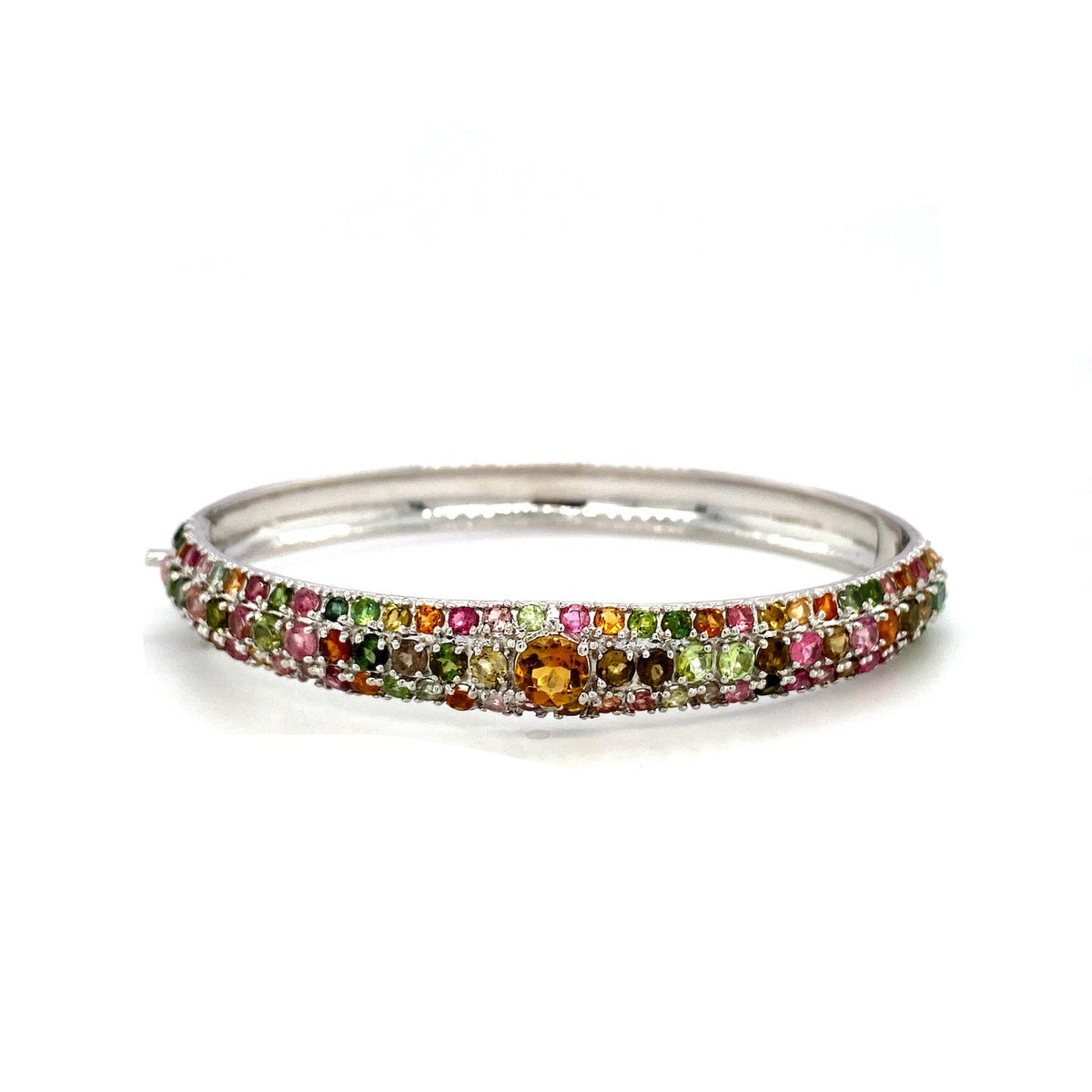 Multi Tourmaline Bangle in .925 Sterling Silver - KSD 41068-0