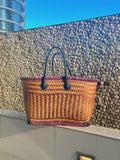 Orange Brown Natural Straw Bag-0