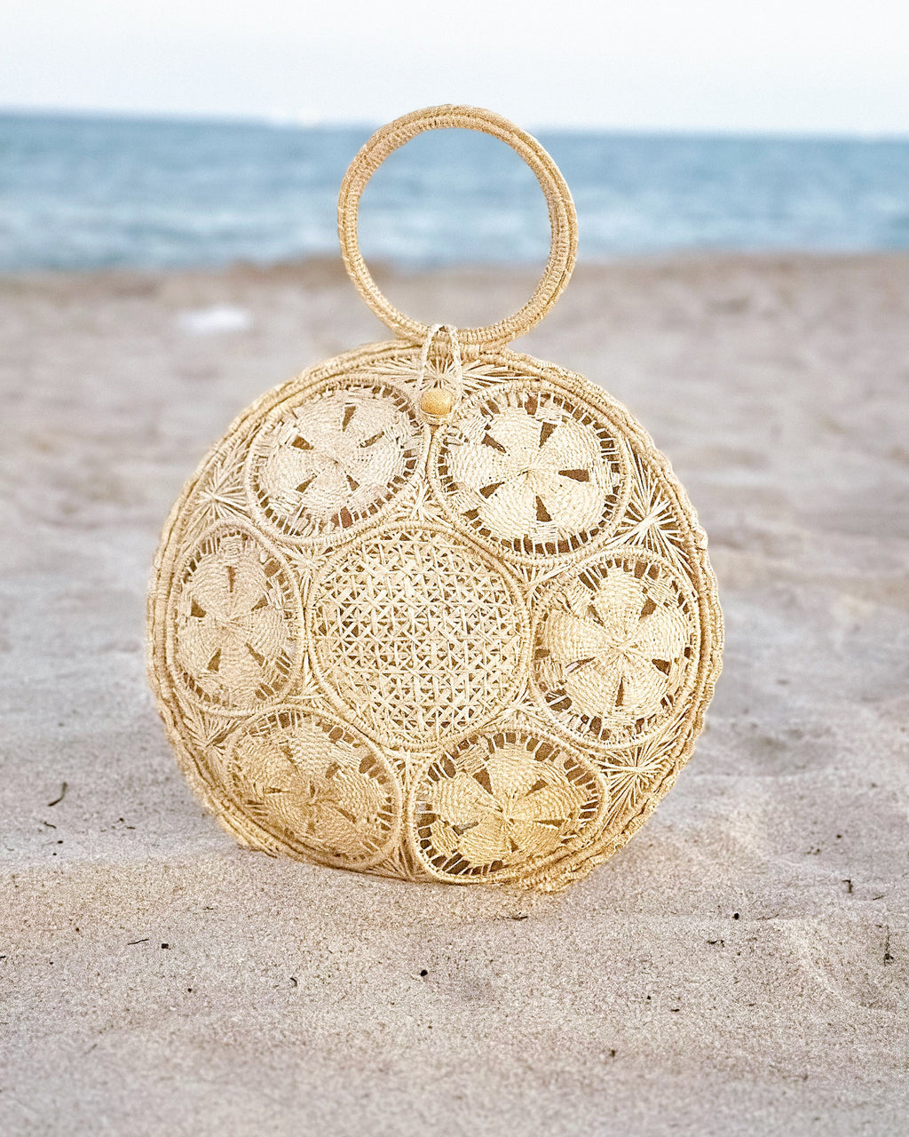Natural "Gaia" Artisan Circular Bag-0