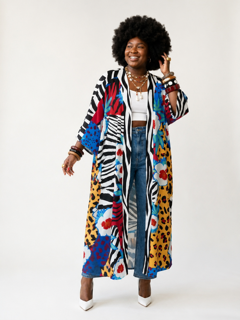 Vivacious Printed Bohemian Kimono-0