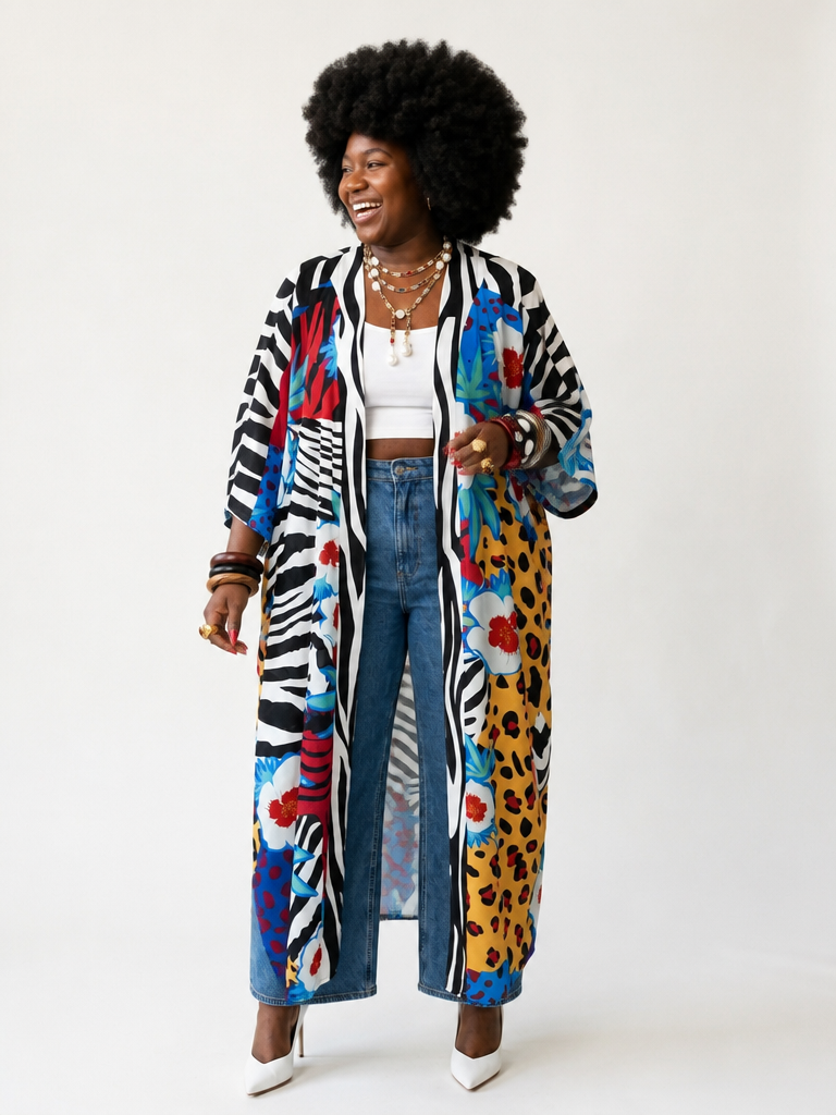 Vivacious Printed Bohemian Kimono-1