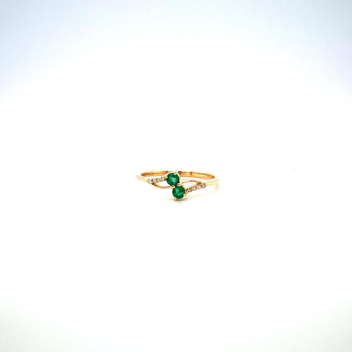 Emerald and Diamond Ring in 14K Yellow Gold - KGR 17156-0