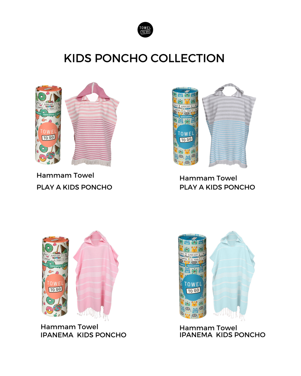 Ipanema Kids Poncho Towel with Recycled Gift Box, Pink-4
