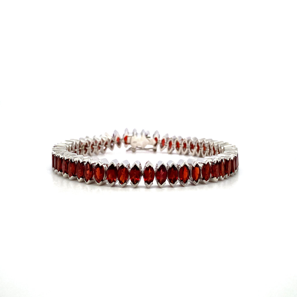 Garnet Bracelet in .925 Sterling Silver - KSD 40454-0