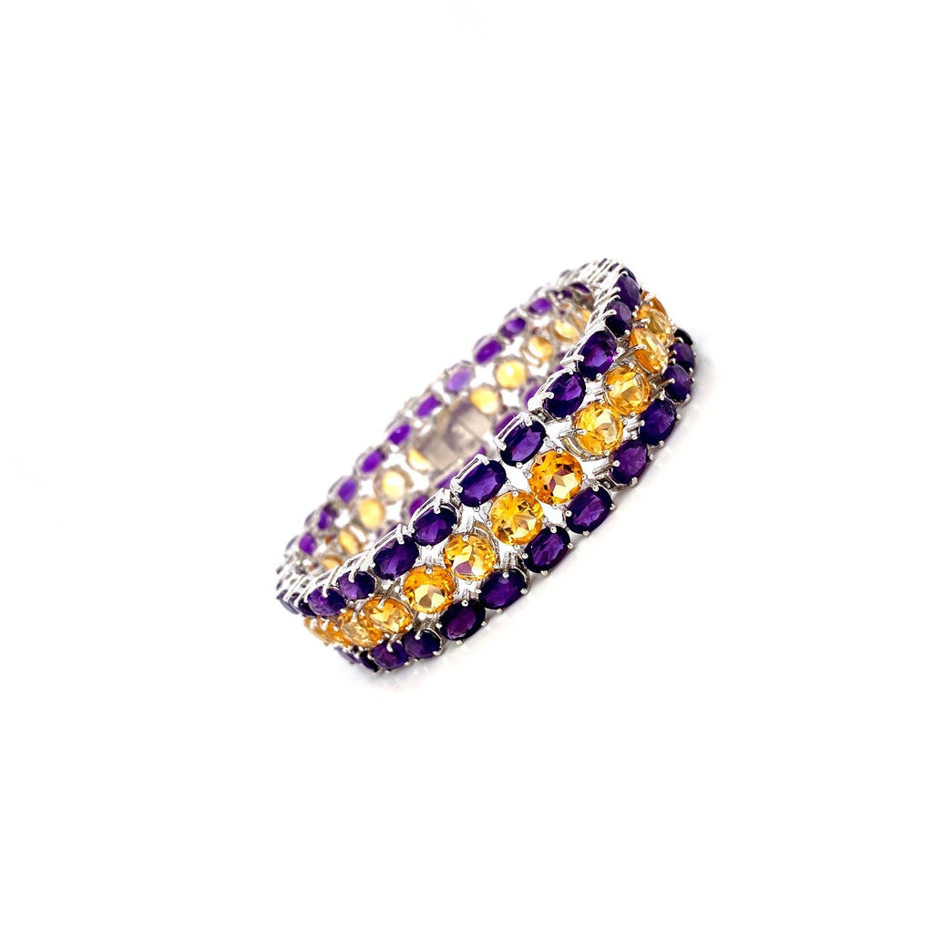 Multi Colour Stones Bracelet in .925 Sterling Silver - KSD 4125-1