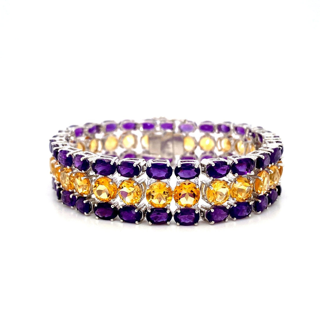 Multi Colour Stones Bracelet in .925 Sterling Silver - KSD 4125-0