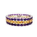 Multi Colour Stones Bracelet in .925 Sterling Silver - KSD 4125-0