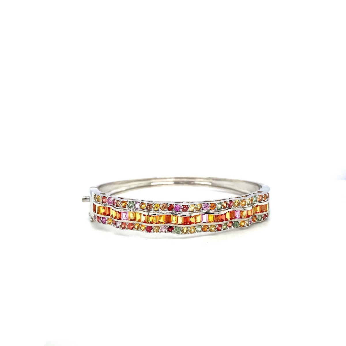 Multi Sapphire Bangle in .925 Sterling Silver - KSD 43079-0