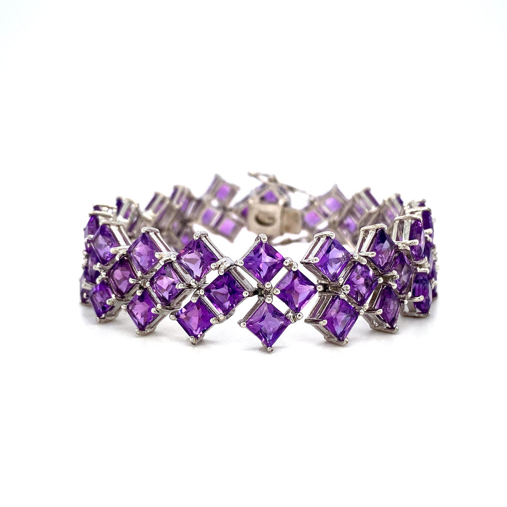 Amethyst Bracelet in .925 Sterling Silver - KSD 45916-0