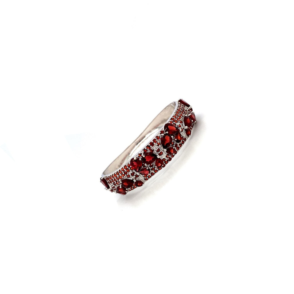 Garnet Bangle in .925 Sterling Silver - KSD 4671-1