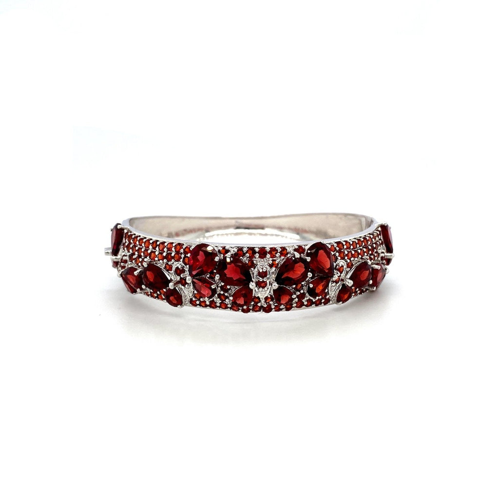 Garnet Bangle in .925 Sterling Silver - KSD 4671-0
