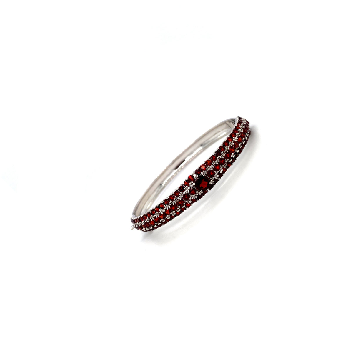 Garnet Bangle in .925 Sterling Silver - KSD 48608-1