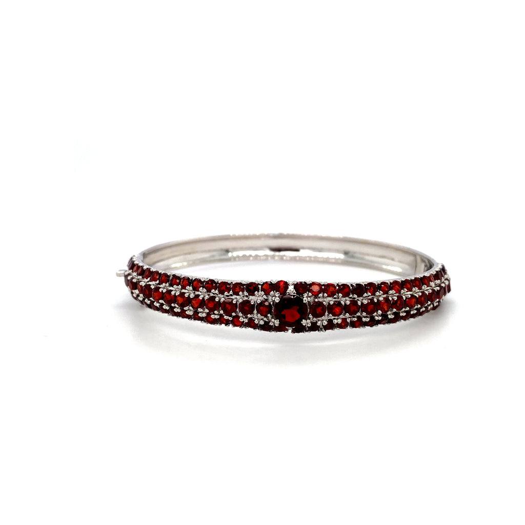 Garnet Bangle in .925 Sterling Silver - KSD 48608-0