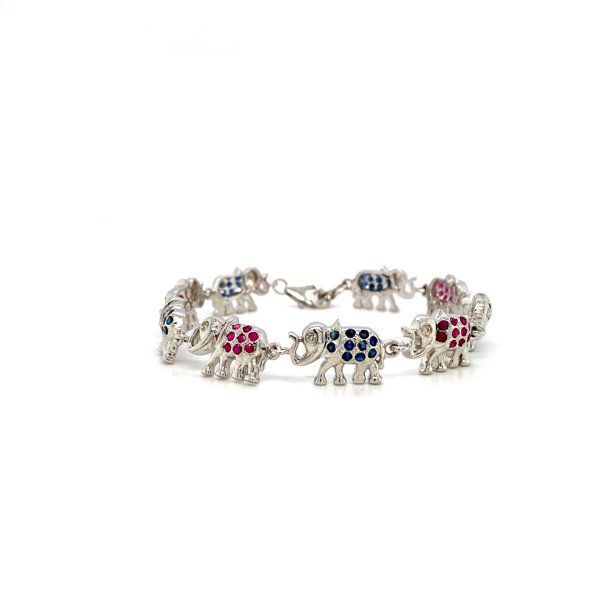 Multi Colour Stone Bracelet in .925 Sterling Silver - KSD 49402-0