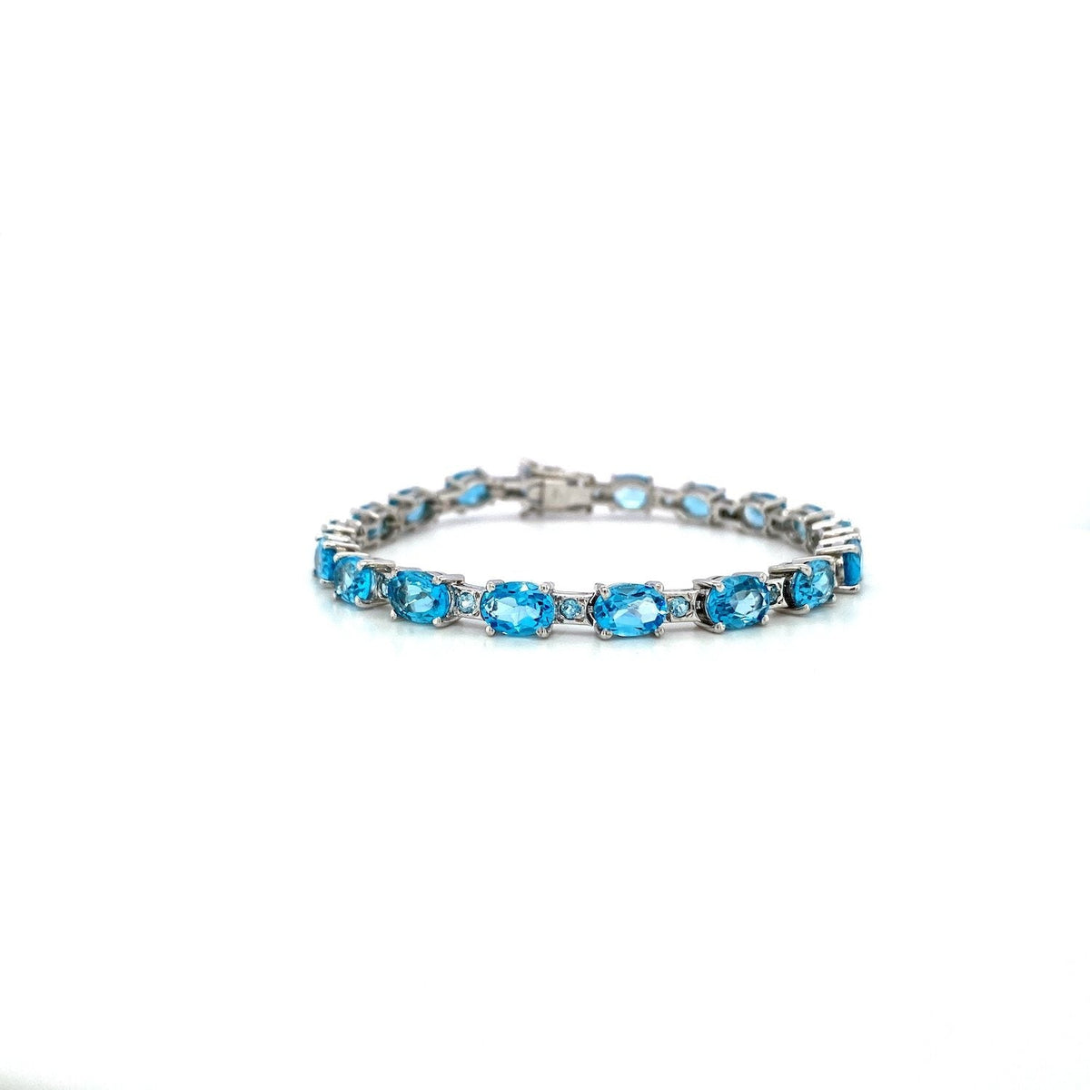 Blue Topaz Bracelet in .925 Sterling Silver - KSD 49947-0