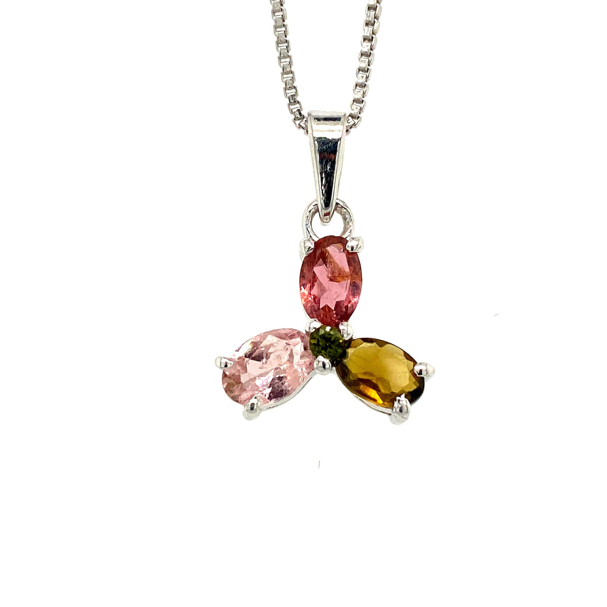 Multi Tourmaline Pendant in .925 Sterling Silver - KSP 32912-0