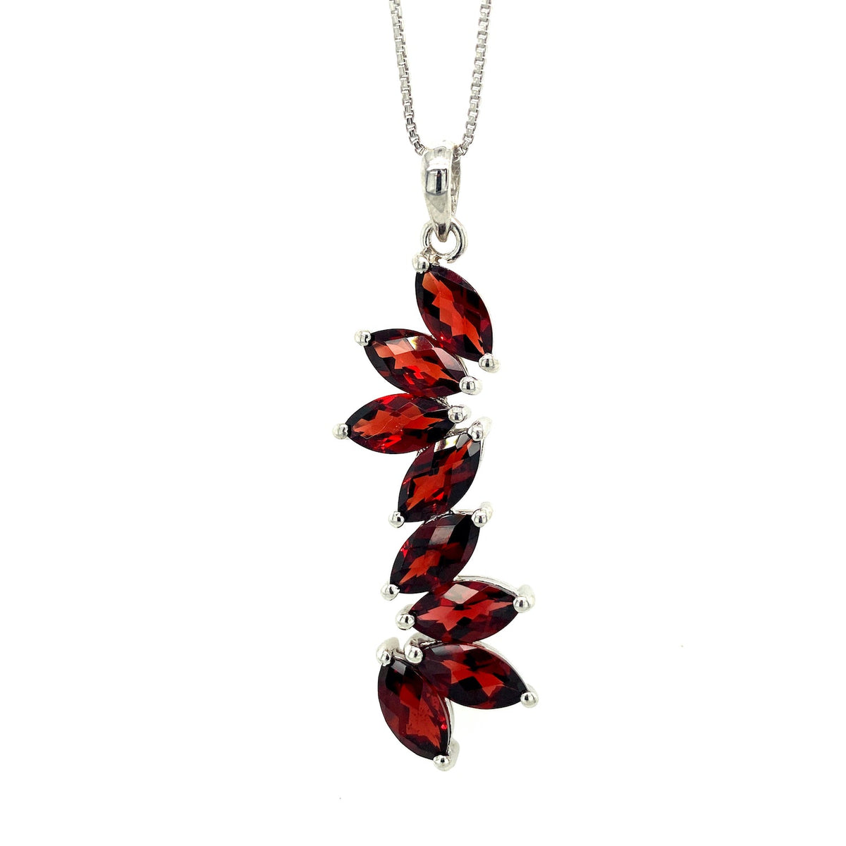 Garnet Pendant in .925 Sterling Silver - KSP 34489-0