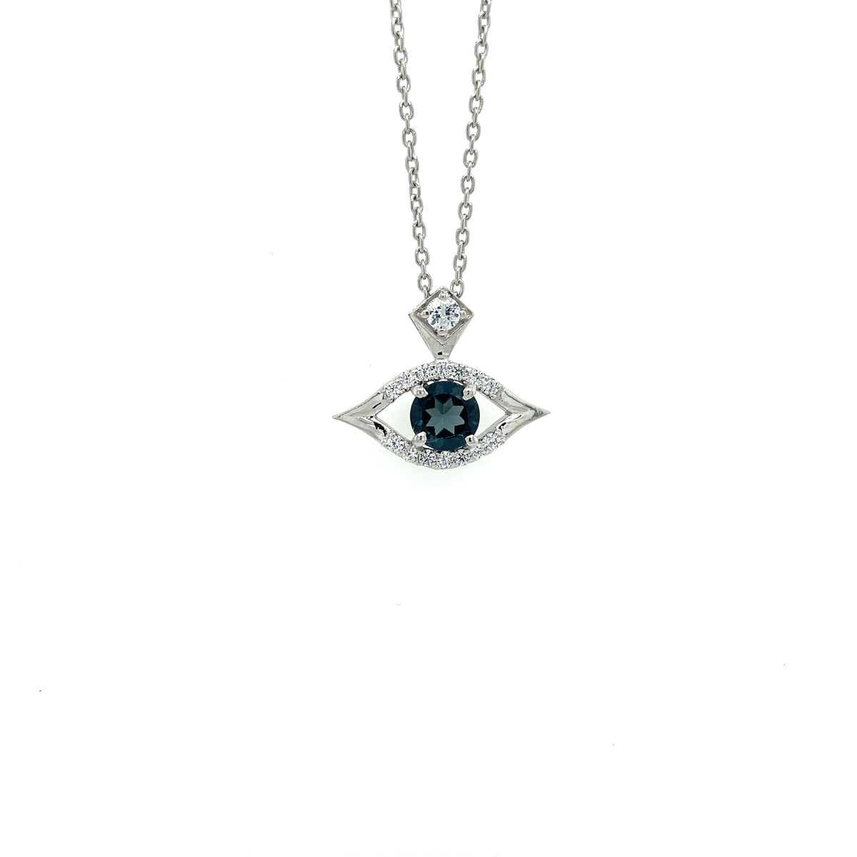 London Blue Topaz Pendant In .925 Sterling Silver - KSP 36620-0
