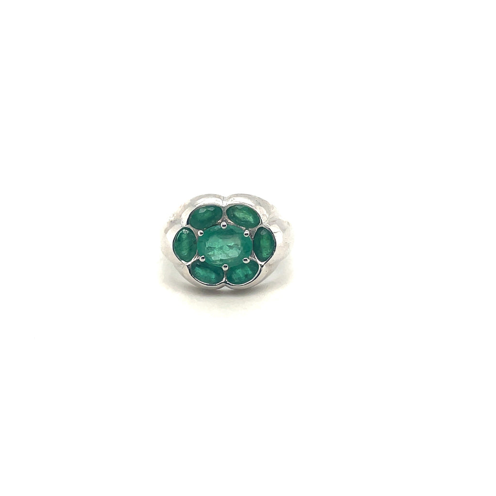 Emerald Ring in .925 Sterling Silver - KSR 10429-0