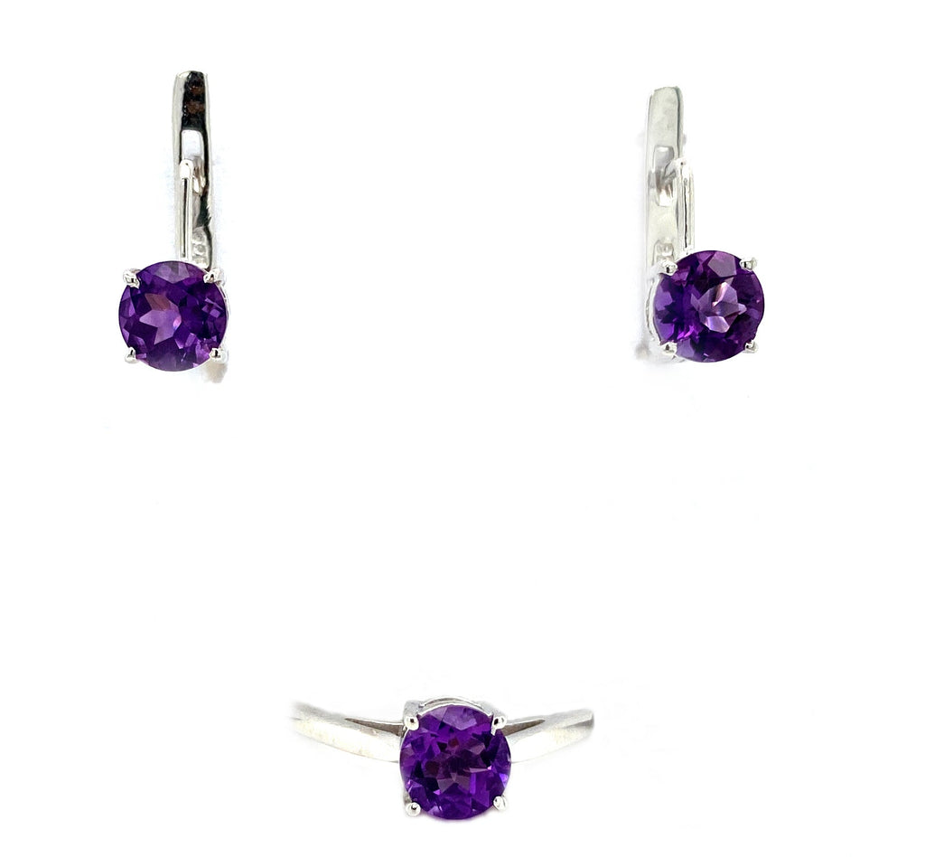 Amethyst Jewellery Set in .925 Sterling Silver - KSS 61171-0