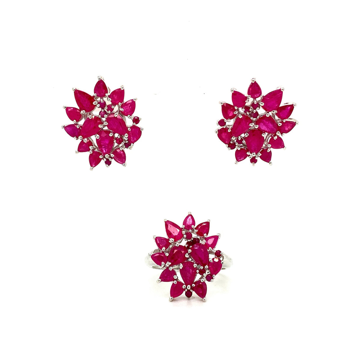 Ruby Jewellery Set in .925 Sterling Silver - KSS 62681-0