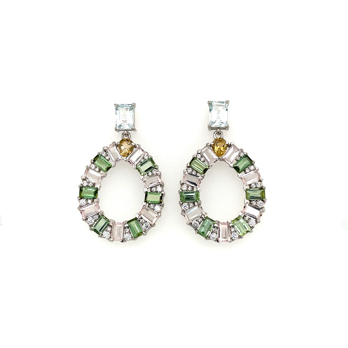 Multi Tourmaline Earring in .925 Sterling Silver - KST 53614-0