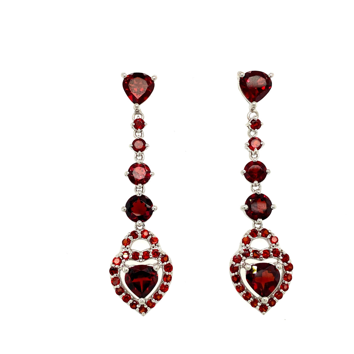 Garnet Earring in .925 Sterling Silver - KST 57965-0