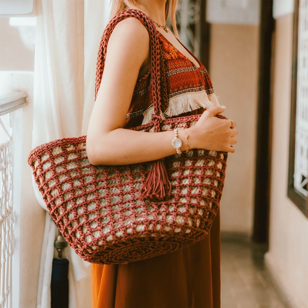 The Shopping Bag wicker & fabric-0