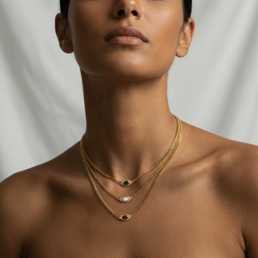 Magnetic Gold Crystal Pendant Necklace-0