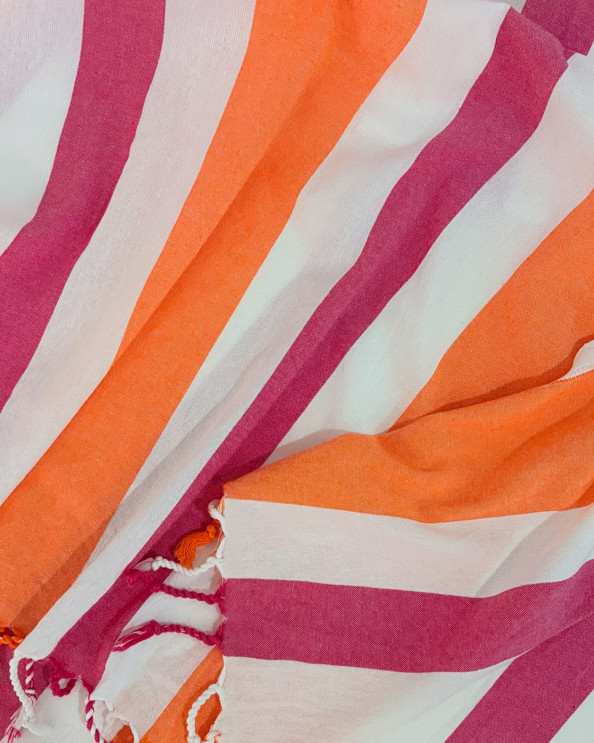 2-in-1 Hammam Towel Bag Coral Coast Orange & Fuchsia – Recycled Cotton-2