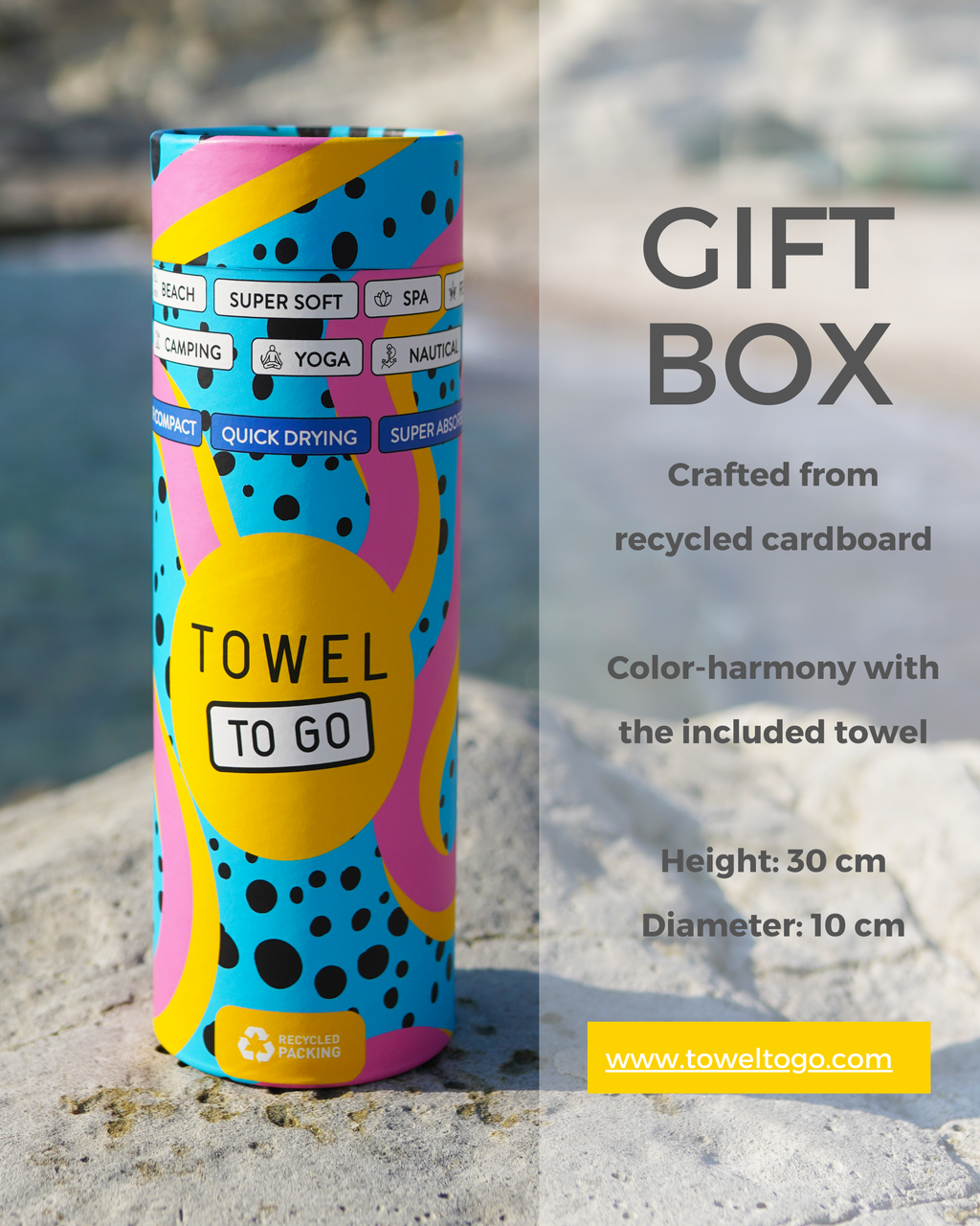 2-in-1 Hammam Towel Bag Coral Coast Orange & Fuchsia – Recycled Cotton-4