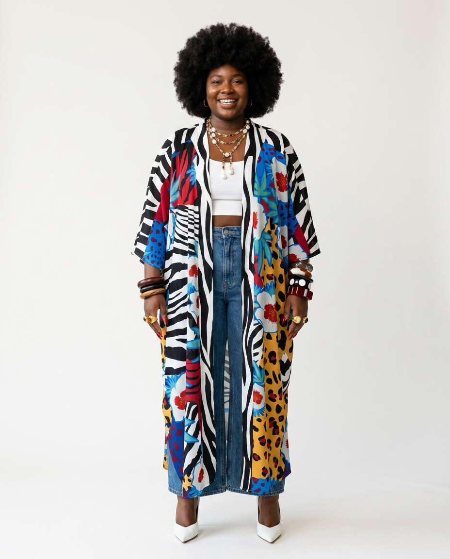 Vivacious Printed Bohemian Kimono-2